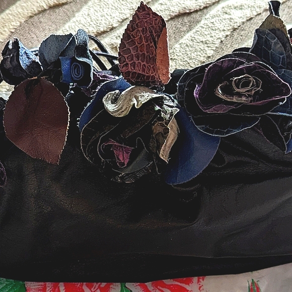 Vintage early 80's Rita Diana for Mylinka black leather clutch/shoulder bag - Picture 3 of 6